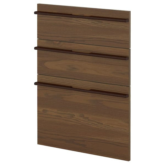 Ikea METOD - 3 fronts for dishwasher, Stensta dark brown ash veneeracc,60 cm