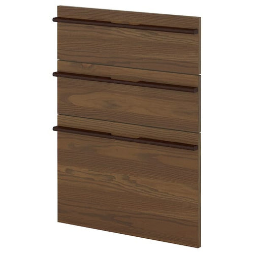 METOD - METOD 3 fronts for dishwasher, Stensta dark brown ash veneer, 60 cm