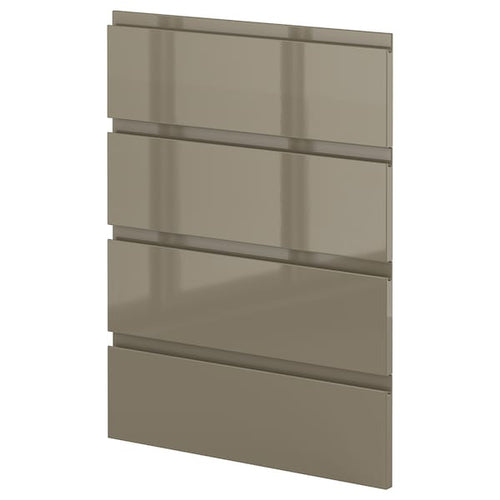 METOD - METOD 4 fronts for dishwasher, Voxtorp high-gloss dark grey-brown, 60 cm