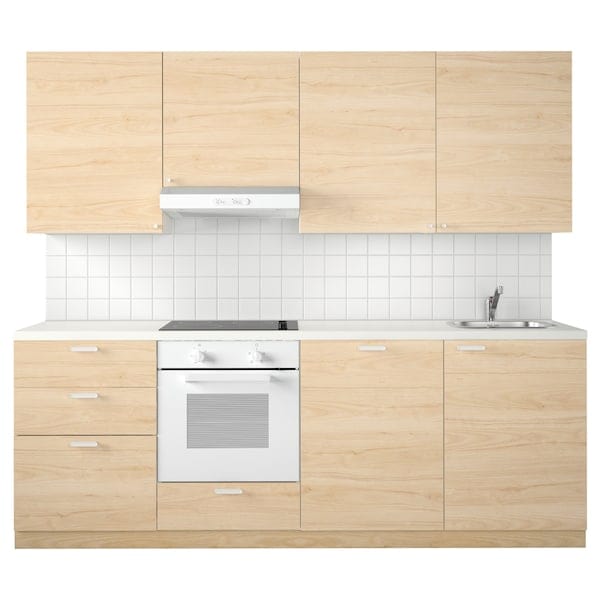 Ikea METOD - Kitchen, white Maximera/Askersund light ash effect,240x60x228 cm