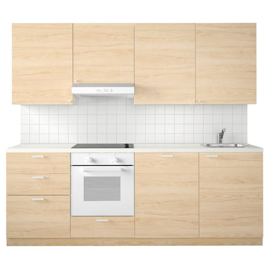 METOD - Kitchen, white Maximera/Askersund ash effect,240x60x228 cm