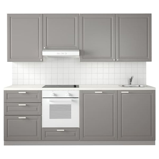 Ikea METOD - Kitchen, white Maximera/Bodbyn gray,240x60x228 cm