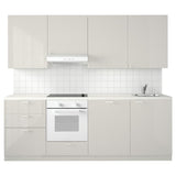 METOD kitchen, white Maximera/Ringhult light grey, 240x60x228 cm