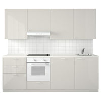 METOD kitchen, white Maximera/Ringhult light grey, 240x60x228 cm