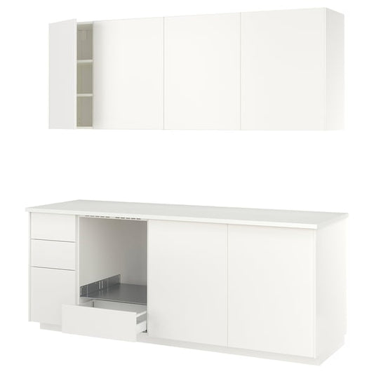 METOD - METOD Kitchen, white/Veddinge white, 230x60x227 cm