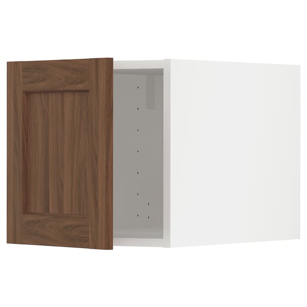 METOD - METOD Top cabinet, white Enköping/brown walnut effect, 40x40 cm