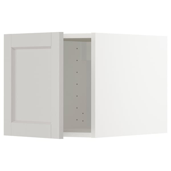 METOD top cabinet, white/Lerhyttan light grey, 40x40 cm