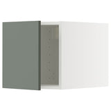 METOD top cabinet, white/Nickebo matt grey-green, 40x40 cm