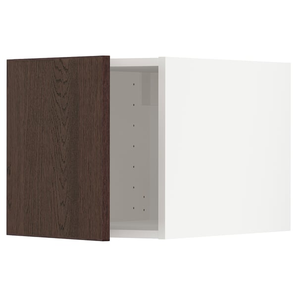 METOD top cabinet, white/Sinarp brown, 40x40 cm