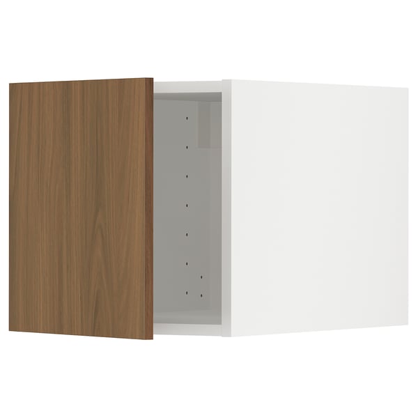 METOD top cabinet, white/Tistorp brown walnut effect, 40x40 cm