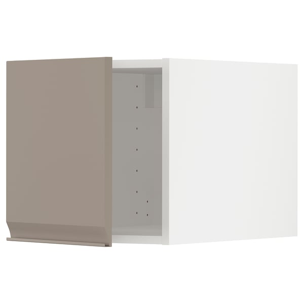 METOD top cabinet, white/Upplöv matt dark beige, 40x40 cm