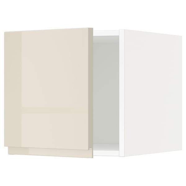 METOD - Top cabinet, white/Voxtorp high-gloss light beige, 40x40 cm