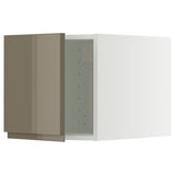 METOD top cabinet, white/Voxtorp high-gloss dark grey-brown, 40x40 cm