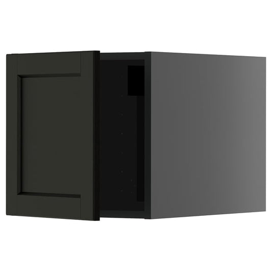 METOD - METOD Top cabinet, black-grey/Lerhyttan black stained, 40x40 cm