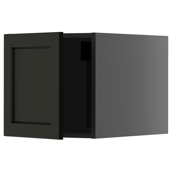 METOD top cabinet, black-grey/Lerhyttan black stained, 40x40 cm