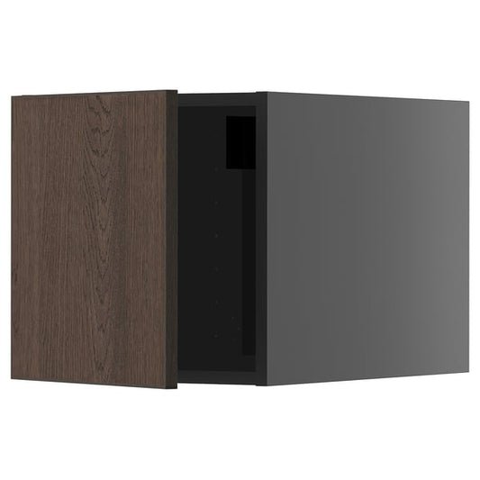 METOD - METOD Top cabinet, black-grey/Sinarp brown, 40x40 cm