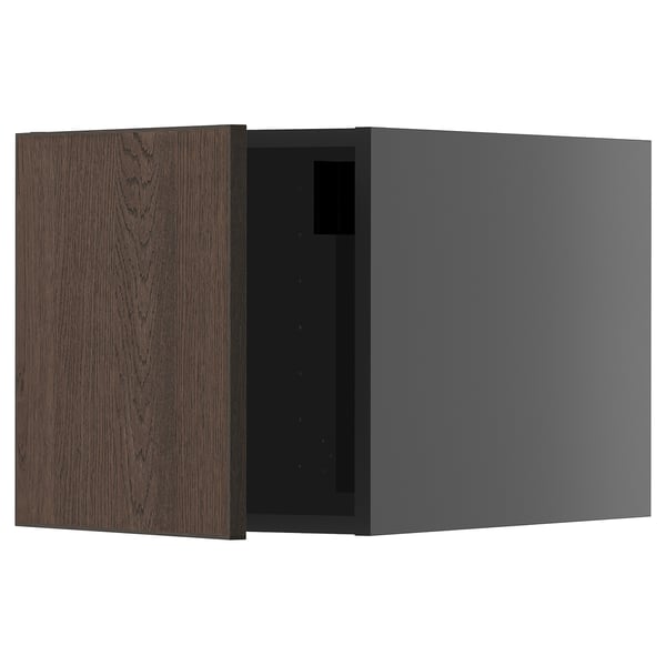 METOD top cabinet, black-grey/Sinarp brown, 40x40 cm