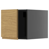 METOD top cabinet, black-grey/Voxtorp oak effect, 40x40 cm