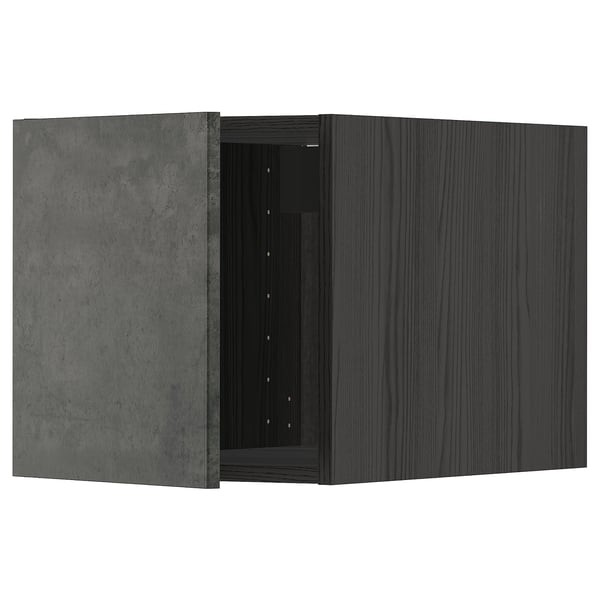 METOD top cabinet, black/Kalhyttan dark grey concrete effect, 40x40 cm