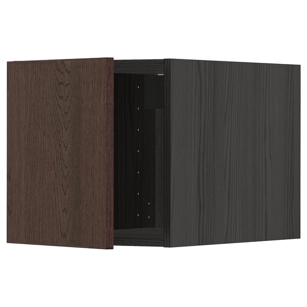 METOD - METOD Top cabinet, black/Sinarp brown, 40x40 cm