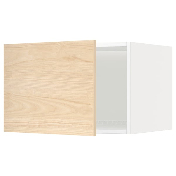 METOD top cabinet for fridge/freezer, white/Askersund light ash effect, 60x40 cm
