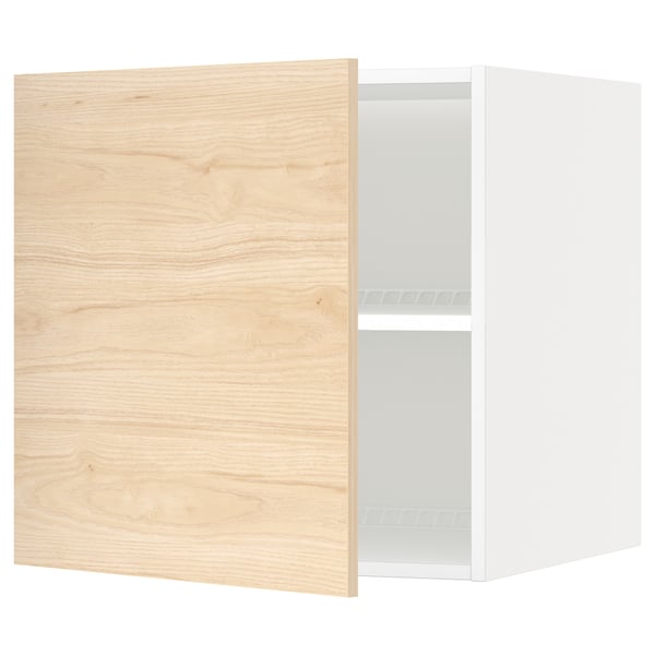 METOD - METOD Top cabinet for fridge/freezer, white/Askersund light ash effect, 60x60 cm