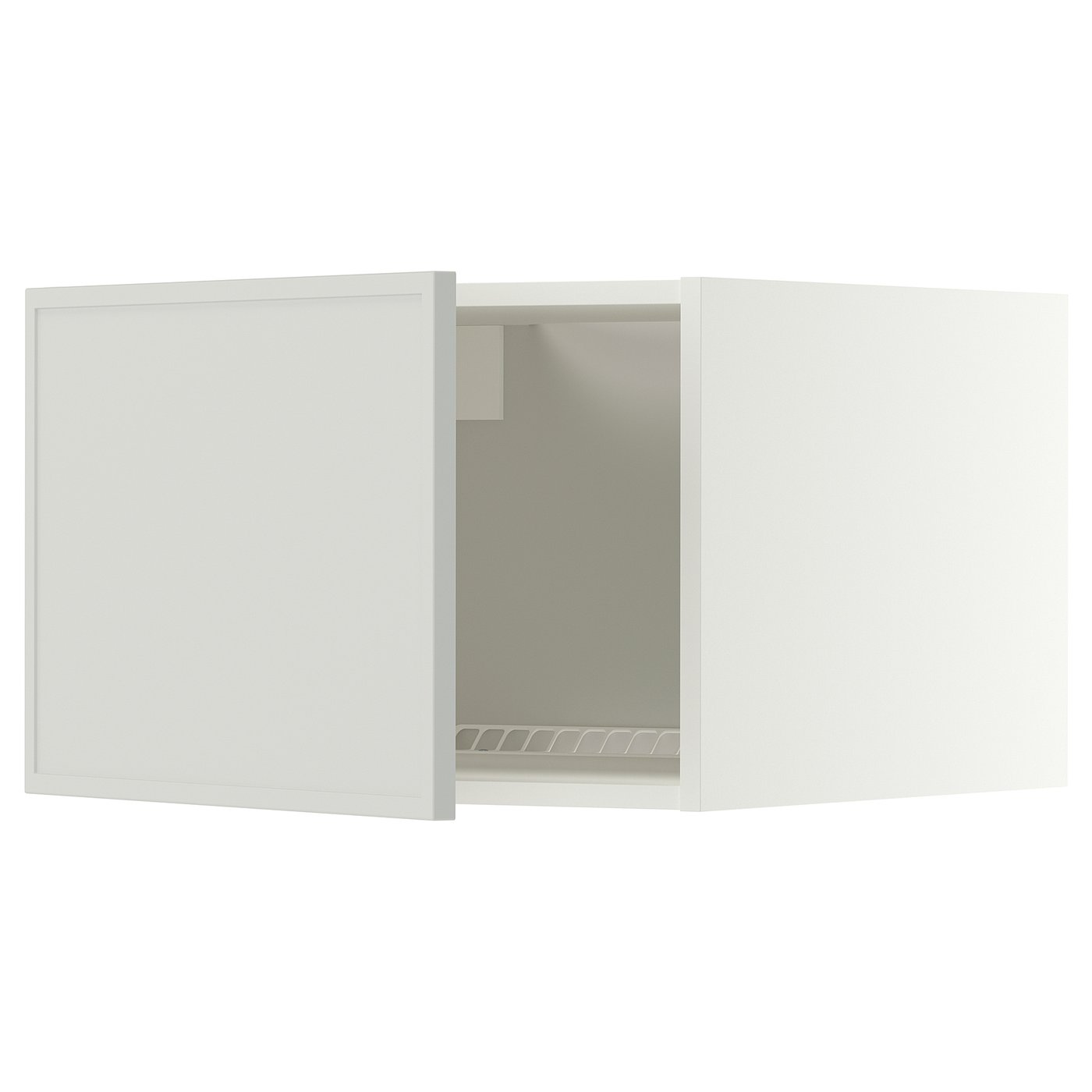 METOD top cabinet for fridge/freezer, white/Aspudden light grey, 60x40 cm