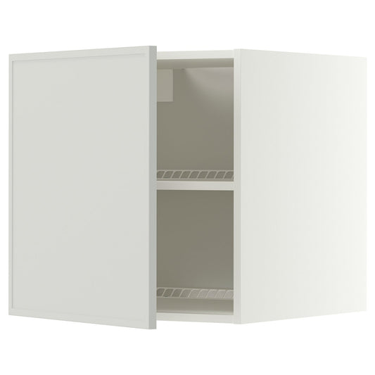 METOD top cabinet for fridge/freezer, white/Aspudden light grey, 60x60 cm