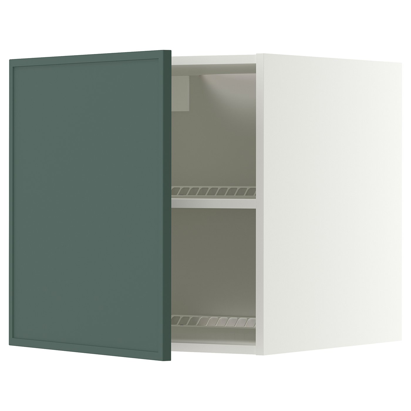 METOD top cabinet for fridge/freezer, white/Aspudden dark grey-green, 60x60 cm