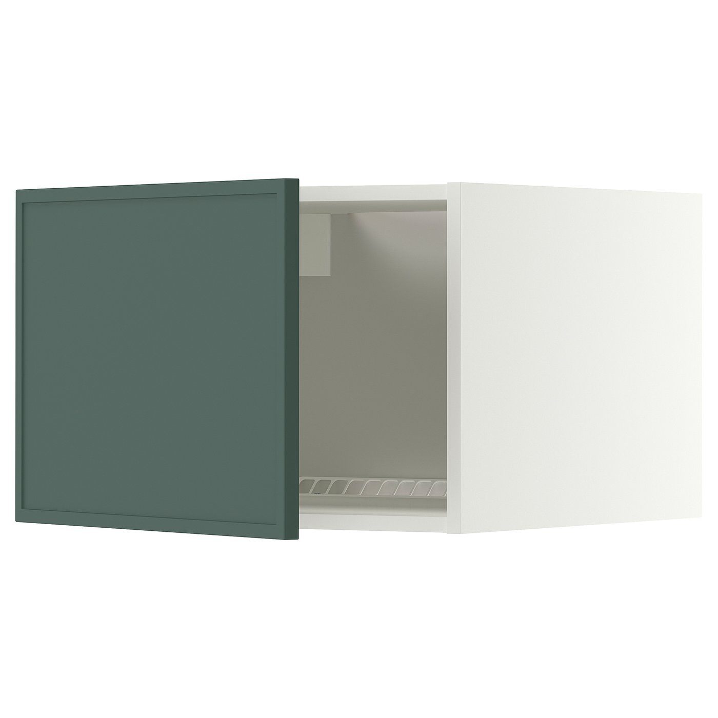 METOD top cabinet for fridge/freezer, white/Aspudden dark grey-green, 60x40 cm