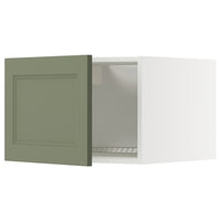 METOD top cabinet for fridge/freezer, white/Axstad grey-green, 60x40 cm