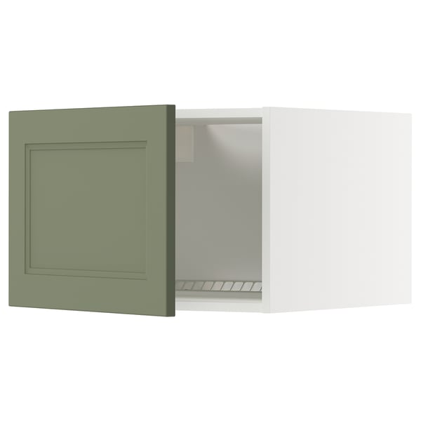 METOD - METOD Top cabinet for fridge/freezer, white/Axstad grey-green, 60x40 cm