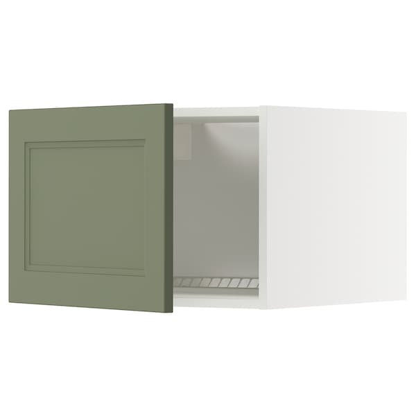 METOD - METOD Top cabinet for fridge/freezer, white/Axstad grey-green, 60x40 cm