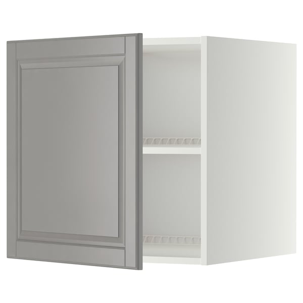 METOD top cabinet for fridge/freezer, white/Bodbyn grey, 60x60 cm