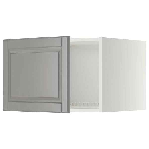 METOD - METOD Top cabinet for fridge/freezer, white/Bodbyn grey, 60x40 cm