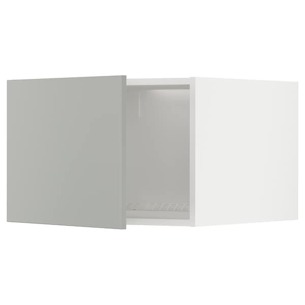 METOD - Top cabinet for fridge/freezer, white/Havstorp light grey, 60x40 cm