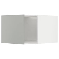 METOD top cabinet for fridge/freezer, white/Havstorp light grey, 60x40 cm