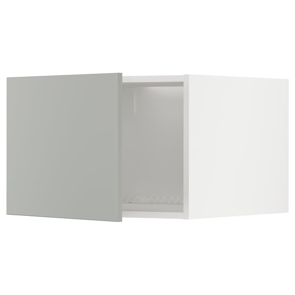 METOD - METOD Top cabinet for fridge/freezer, white/Havstorp light grey, 60x40 cm