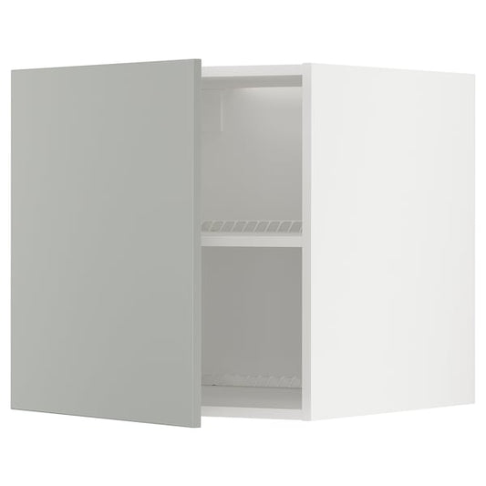 Ikea METOD - Top cabinet for fridge/freezer, white/Havstorp light grey, 60x60 cm