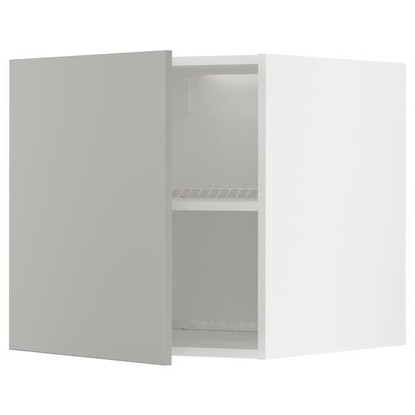 METOD top cabinet for fridge/freezer, white/Havstorp light grey, 60x60 cm