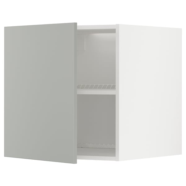 METOD - Top cabinet for fridge/freezer, white/Havstorp light grey, 60x60 cm