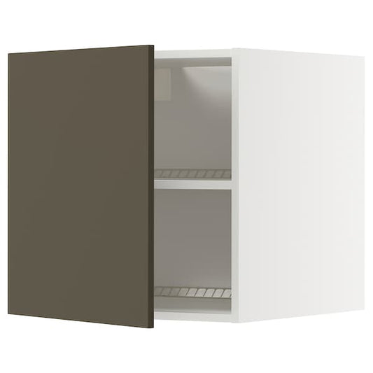 Ikea METOD - Top cabinet for fridge/freezer, white/Havstorp brown-beige, 60x60 cm