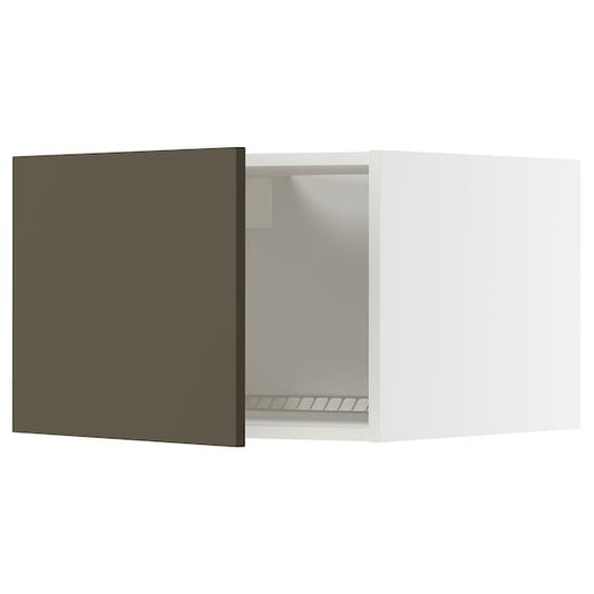 Ikea METOD - Top cabinet for fridge/freezer, white/Havstorp brown-beige, 60x40 cm