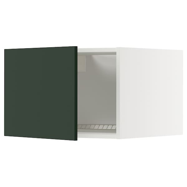 METOD - Top cabinet for fridge/freezer, white/Havstorp deep green, 60x40 cm