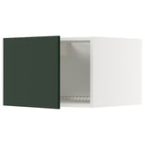 METOD top cabinet for fridge/freezer, white/Havstorp deep green, 60x40 cm