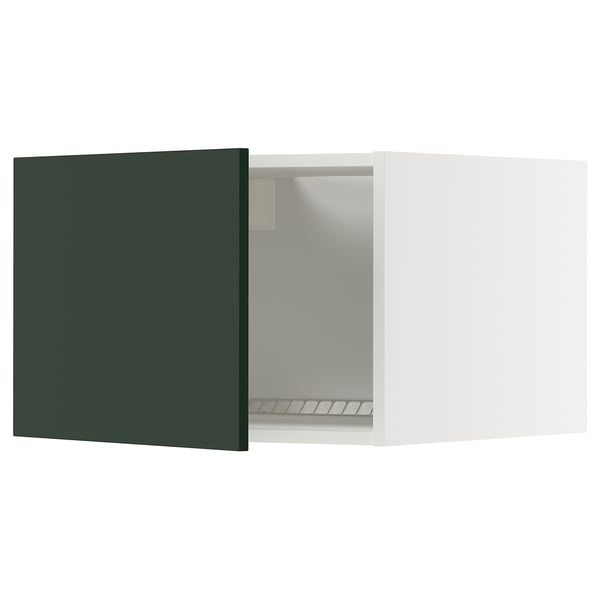 METOD - METOD Top cabinet for fridge/freezer, white/Havstorp deep green, 60x40 cm