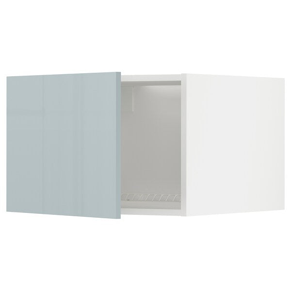 METOD - Top cabinet for fridge/freezer, white/Kallarp light grey-blue, 60x40 cm