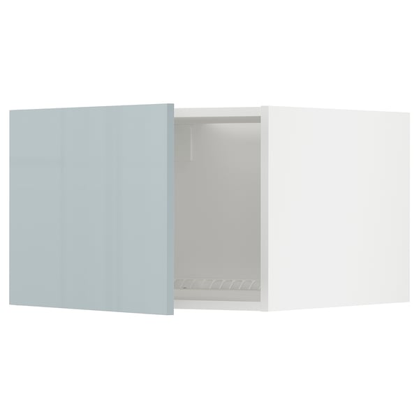 METOD - METOD Top cabinet for fridge/freezer, white/Kallarp light grey-blue, 60x40 cm