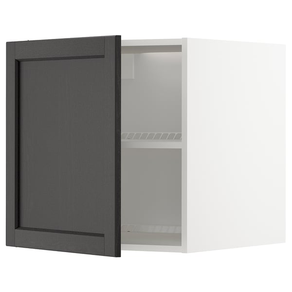 METOD - METOD Top cabinet for fridge/freezer, white/Lerhyttan black stained, 60x60 cm
