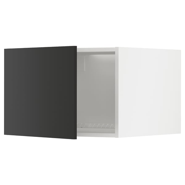 METOD top cabinet for fridge/freezer, white/Nickebo matt anthracite, 60x40 cm
